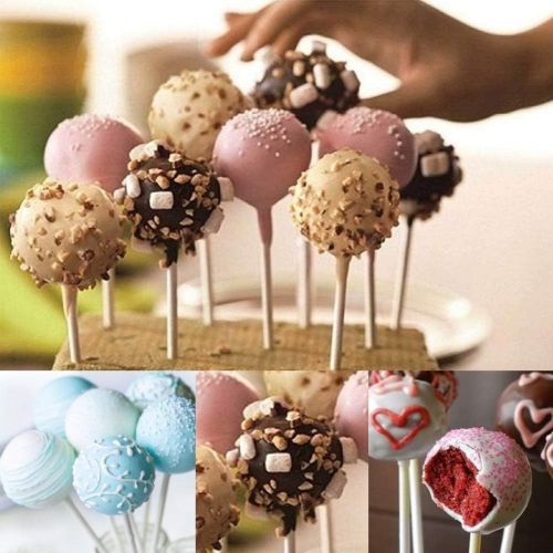  [아마존베스트]Z ZICOME 20 Cavity Silicone Pink Lolly Pop Party Cupcake Baking Mold Cake Pop Stick Mold Tray