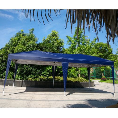  Z ZTDM 10 X 20 Pop Up Canopy Tent Instant Folding for Outdoor Wedding Party Event BBQ,Sunshade Snow Shelter Waterproof Garden Patio Gazebo,Blue