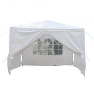 Z ZTDM 10 x 10 Canopy Tent Outdoor Canopy Wedding Party Tent, w/4 Sidewalls & 1 Door White,Gazebo Pavilion Cater Event Side Walls