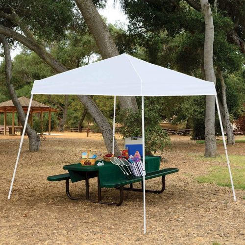  Z-Shade 10 x 10 Angled Leg Instant Shade Canopy Tent Portable Shelter, White