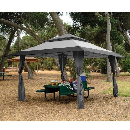  Z-Shade 13 x 13 Foot Instant Gazebo Canopy Tent Outdoor Patio Shelter, Gray