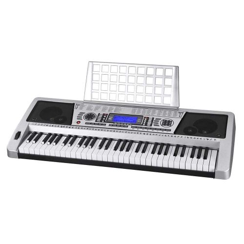  Z-zone 61 Key LCD MIDI Silver Electric Keyboard Music Digital 37x14x5 Personal Electronic Piano wManual