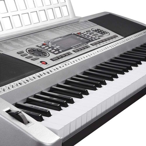  Z-zone 61 Key LCD MIDI Silver Electric Keyboard Music Digital 37x14x5 Personal Electronic Piano wManual