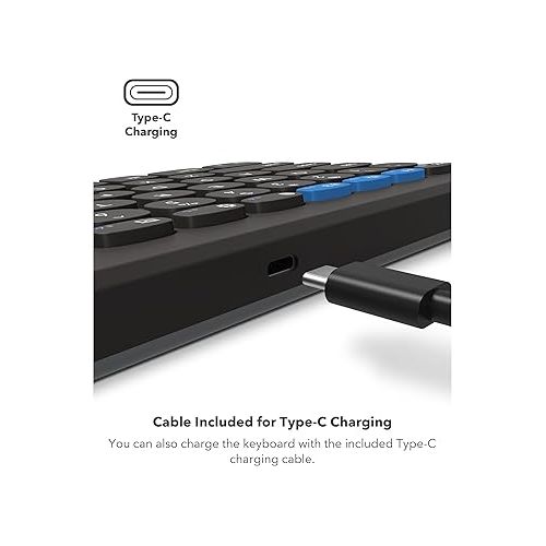  Zagg Pro Keyboard 15 - Mid-Size Wireless Charging Desktop Keyboard - Multi-Device Pairing - Compatible with Windows, macOS, iOS, Android, ChromeOS - Ergonomic Design for Efficient, Comfortable Typing