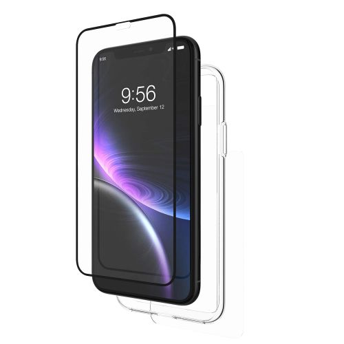  ZAGG InvisibleShield Glass+ 360 - Front + Back Screen Protection with Side Bumpers Made for Apple - Black iPhone X  XS