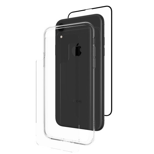  ZAGG InvisibleShield Glass+ 360 - Front + Back Screen Protection with Side Bumpers Made for Apple - Black iPhone X  XS