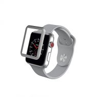 ZAGG InvisibleShield Glass Luxe HD Clarity + Reinforced, Tempered Glass Screen Protector for Apple Watch (42 mm) Series 3 - Silver