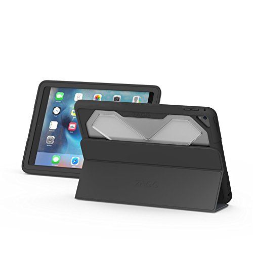  ZAGG Rugged Messenger Extremely Protective Case for 2017 iPad 9.7 with Built-in Stand - Black