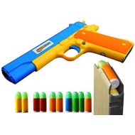 ZAHAR Toys Realistic Colt 1911 Toy Gun with 10 Colorful Soft Bullets, Ejecting Magazine , Slide Action for Training or Play