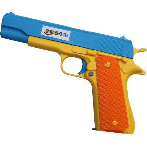  ZAHAR Toys Realistic Colt 1911 Toy Gun with 10 Colorful Soft Bullets, Ejecting Magazine , Slide Action for Training or Play