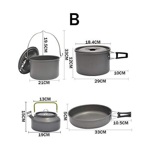 ZAIHW Hiker Camping Cookware, Nonstick, Lightweight Pots, Pans with Mesh Set Bag for Backpacking, Hiking, Picnic