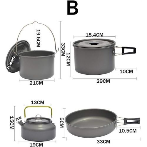  ZAIHW Hiker Camping Cookware, Nonstick, Lightweight Pots, Pans with Mesh Set Bag for Backpacking, Hiking, Picnic