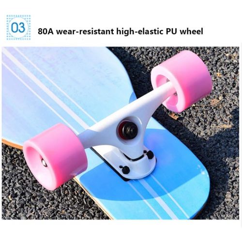  ZAIHW Deluxe Longboard Bamboo Skateboard Race 42 Inch Professional Dancing Longboard Cruise Lasting