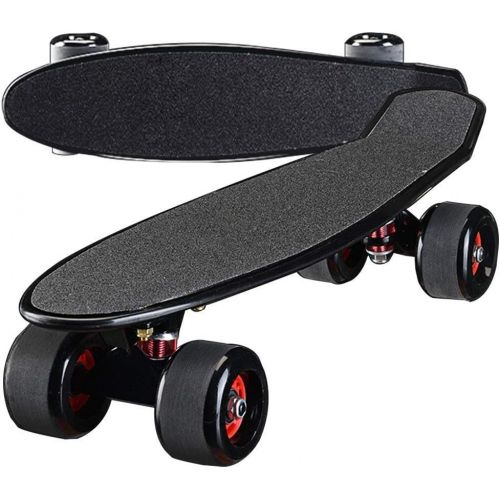  ZAIHW Retro Cruiser Board Mini Cruiser Complete Skateboard for Kids Boys Youths Beginners (Black)