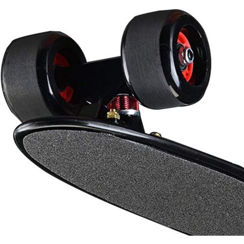  ZAIHW Retro Cruiser Board Mini Cruiser Complete Skateboard for Kids Boys Youths Beginners (Black)