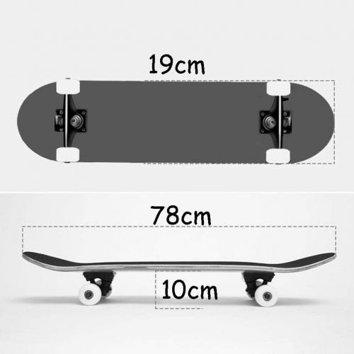  ZAIHW Skateboard Complete Skating for Kids/Boys/Girls/Youth/Adults 7-Layer Maple with High Rebound PU Wheels Double Kick Concave Deck Adult Tricks Skate Board