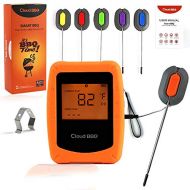 Digital Meat Thermometer, ZALALOVA Smart Digital BBQ Thermometer with 6Pcs Stainless Steel Probes Wireless Remote Alert IOS and Android for Grilling Oven Meat Smoker Outdoor Barbec