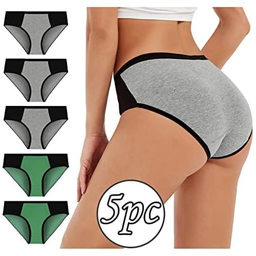  ZANFUN 5 Pieces Cotton Underwear Women Soft Boyshort High Waist Panties Underwear Ladies Boxer Basic Briefs Underpants