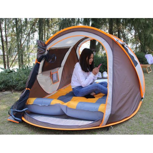  ZANJING Automatic Camping Tent Instant Open And Set Up In Seconds, 3-4 Person Waterproof Pop Up Hiking Tent