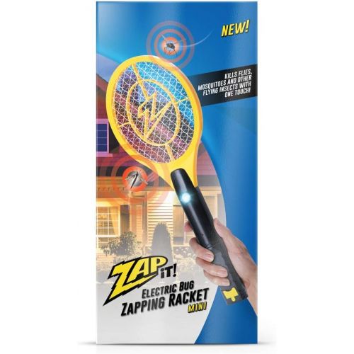  ZAP IT! Bug Zapper Rechargeable Mosquito, Fly Killer and Bug Zapper Racket - 4,000 Volt - USB Charging, Super-Bright LED Light to Zap in The Dark - Safe to Touch