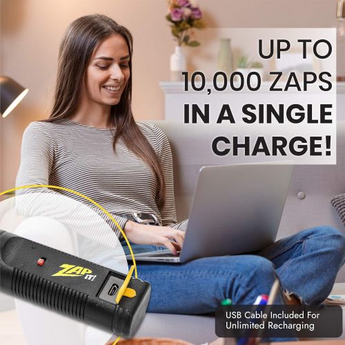  ZAP IT! ZAP IT Bug Zapper Twin-Pack Rechargeable Bug Zapper Racket, 4,000 Volt, USB Charger, Mini, Yellow