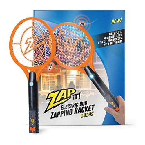  ZAP IT! Bug Zapper Rechargeable Bug Zapper Racket, 4,000 Volt, USB Charging Cable