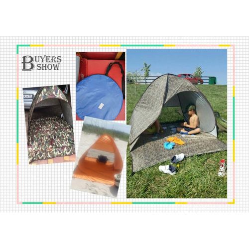  ZAQ Pop Up Beach Tent with Mesh Back, Automatic Camping Tent Watermelon Sun Shelter, Waterproof UV Protection Camping Tent with Carry Bag