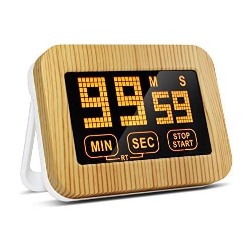  [아마존베스트]ZB ZealBoom Touchscreen Kitchen Clock Timer Digital Kitchen Timer Magnetic Electronic Egg Timer Stopwatch with LCD Display and Stand, Loud Alarm Clock for Cooking/Study/Sports Exer