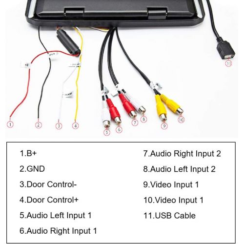  [아마존베스트]Zbark 10.1 inch Car Overhead Monitor 1080P Video HD Digital TFT Screen Wide Screen Ultra-Thin Mounted Car Roof Flip Down Player HDMI IR FM USB SD