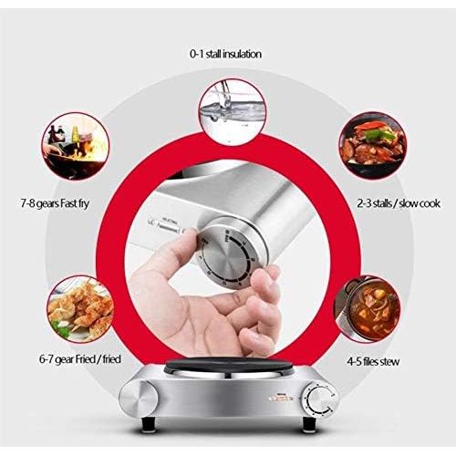  [아마존베스트]ZBINGAFF Small Induction Stove, Stainless Steel Electric Heating Stove Multifunction Electric Ceramic Stove Smart Tea Stove 1350W Electric Stove Hob Hob Cooking Plate Kitchen Utens