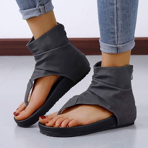  ZBYY Summer Gladiator Flat Sandals,Women Comfort Flat Sandals Shoes for Women Vintage Flip Flops Beach Sandals