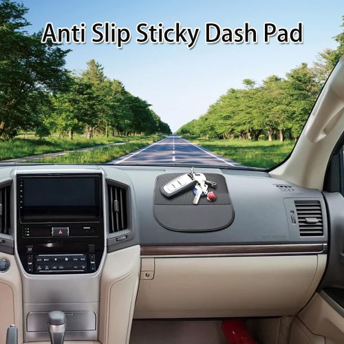  [아마존베스트]ZC GEL Car Dashboard Sticky Mat (2 Pack), Reusable and Washable Anti-Slip Cell Pads with Strong Adhesive, Can Hold Cell Phones, Sunglasses, Coins ect.
