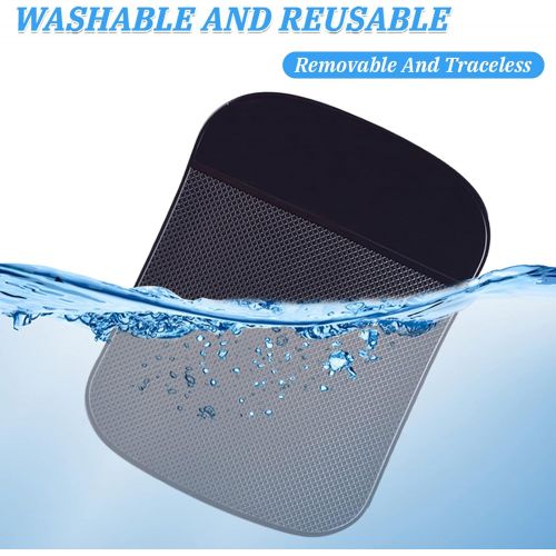  [아마존베스트]ZC GEL Car Dashboard Sticky Mat (2 Pack), Reusable and Washable Anti-Slip Cell Pads with Strong Adhesive, Can Hold Cell Phones, Sunglasses, Coins ect.