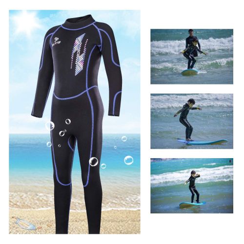  ZCCO Kids Wetsuits 2.5MM Premium Neoprene for Boys Girls Warmth Long Sleeve UV Protection Back Zip Youth Diving Suit Swimsuit