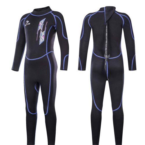  ZCCO Kids Wetsuits 2.5MM Premium Neoprene for Boys Girls Warmth Long Sleeve UV Protection Back Zip Youth Diving Suit Swimsuit