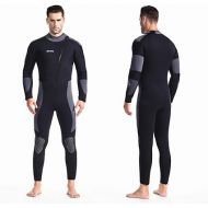 Men’s Wetsuit Ultra Stretch 5mm Neoprene Swimsuit, Front Zip Full Body Diving Suit, one Piece for Snorkeling, Scuba Diving Swimming, Surfing