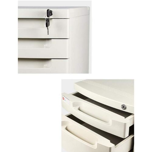  ZCCWJG File Cabinet, Desktop high Drawer Office Storage Box can be Locked (Plastic 5 Layers) (Color : A)