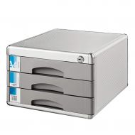 ZCCWJG Desktop File Cabinet A4 Data Cabinet Three-Layer Storage Box Drawer Type with Lock Aluminum Alloy Table Metal Cabinet