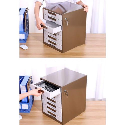  ZCCWJG File Cabinet, Metal Locker Desk Storage Box Lockable Data Cabinet 5 Layers (Size: 300 350 308mm) (Color : B)