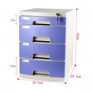 ZCCWJG Storage Drawer Desk Storage Box Lockable File Cabinet A4 Office Blue (Size : D)
