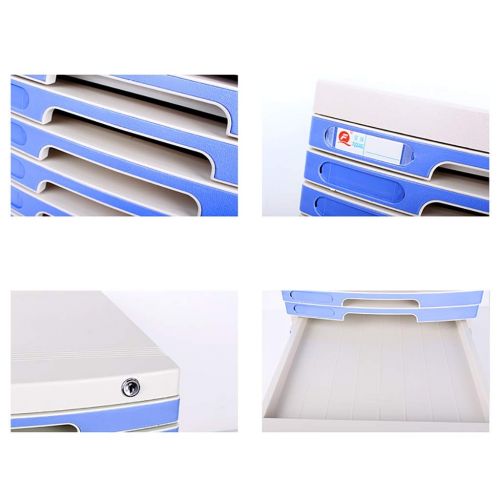  ZCCWJG Storage Drawer Desk Storage Box Lockable File Cabinet A4 Office Blue (Size : D)