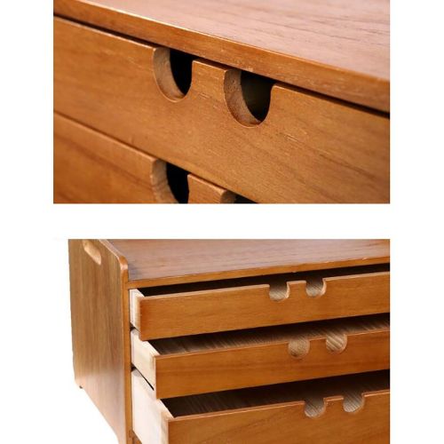  ZCCWJG Desktop Storage Box Solid Wood Drawer Type Document Shelf Sundries Finishing Box Multi-Layer Data Cabinet (Size : B)