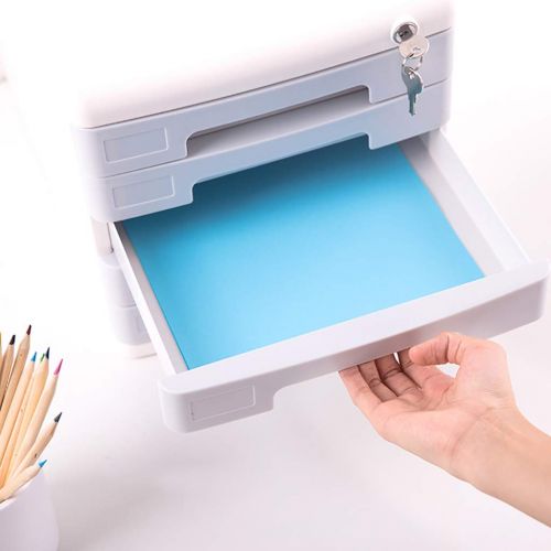  ZCCWJG File cabinets Plastic Chest of Drawers Desktop Locker Storage Box Filing Cabinet (Color : B)