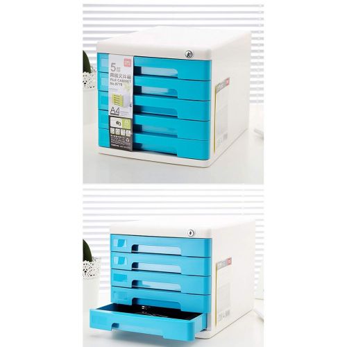  ZCCWJG File cabinets Plastic Chest of Drawers Desktop Locker Storage Box Filing Cabinet (Color : B)