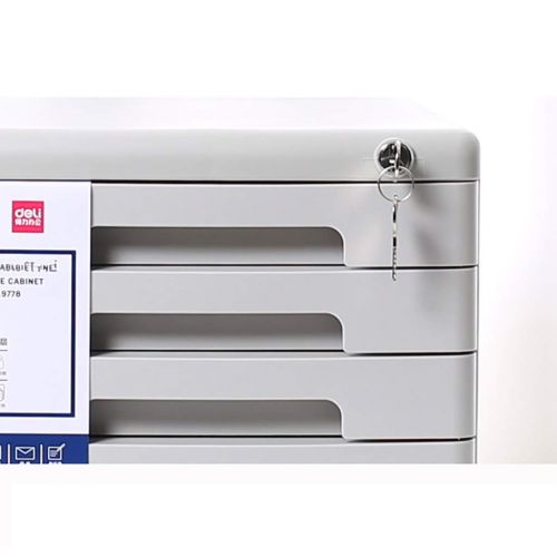  ZCCWJG File Cabinet, Plastic Storage Cabinet, Desk Storage Box, Lockable Data Cabinet, 5 Layers (Color : A)