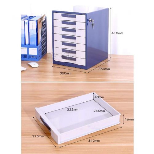  ZCCWJG File Cabinet, Metal Locker Desk Storage Box Lockable Data Cabinet (Size: 300 350 410mm) (Color : B)