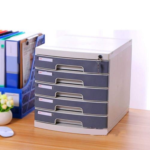  ZCCWJG File Cabinet, Plastic Storage Cabinet, Desk Storage Box, Lockable Data Cabinet, 5 Layers, 30.2 39.5 32.5CM