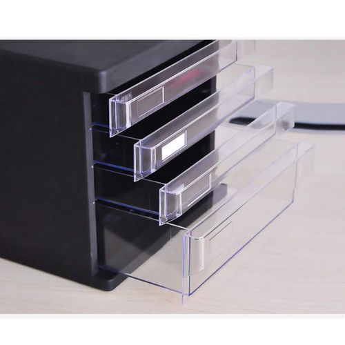  ZCCWJG Desktop File Cabinet Four-Layer Small Drawer Storage Box Plastic Storage Box Locker (Color : B)