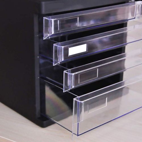  ZCCWJG Desktop File Cabinet Four-Layer Small Drawer Storage Box Plastic Storage Box Locker (Color : B)