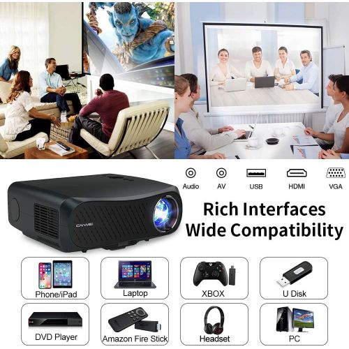  ZCGIOBN Native 1080P Projector with 5G WiFi, 5500 Lux Wireless Bluetooth Projector Support 4k, LED Video Projector with 4D Keystone Correction & Zoom, with TV Stick, PS4, Smartphone, Lapto